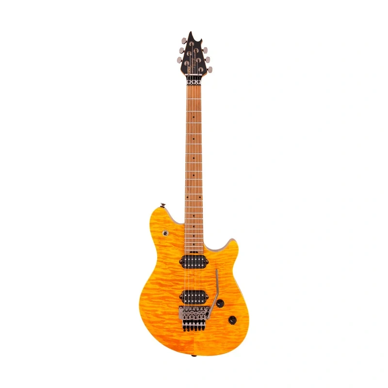 EVH Wolfgang WG Standard QM Electric Guitar, Baked Maple FB, Transparent Amber
