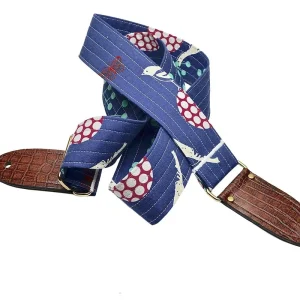 Farm Pedals Handmade Guitar Strap, Bird, Blue