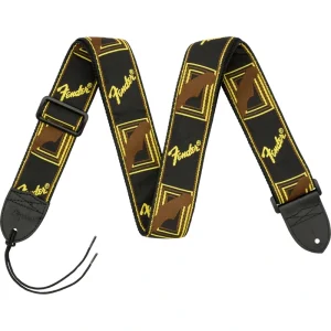 Fender 2″ Monogrammed Strap – Black/Yellow/Brown