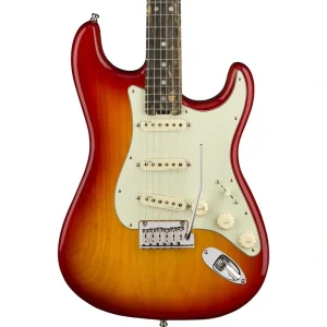Fender American Elite Stratocaster – Ebony Fingerboard – Aged Cherry Burst Ash
