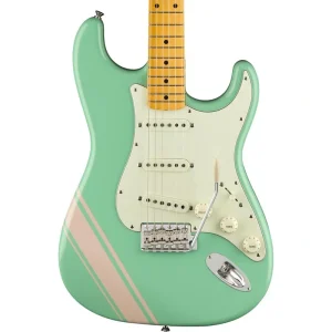 Fender FSR Traditional 50S Strat – Maple – Surf Green With Shell Pink Stripes