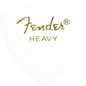 Fender Guitar Pick 346 Shape Classic Celluloid 1/2 Gross – White – Heavy, 72-Count