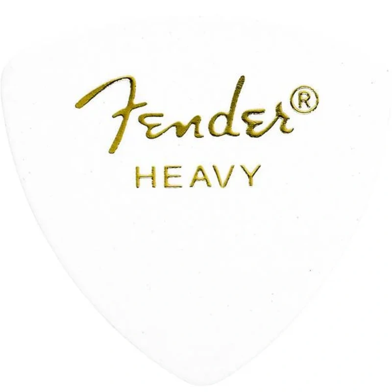 Fender Guitar Pick 346 Shape Classic Celluloid 1/2 Gross – White – Heavy, 72-Count
