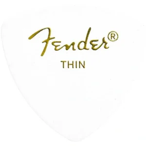 Fender Guitar Pick 346 Shape Classic Celluloid 1/2 Gross – White – Thin, 72-Count