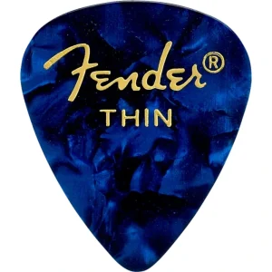 Fender Guitar Pick 351 Shape Classic Celluloid 1 Gross – Blue Moto – Thin, 144-Count