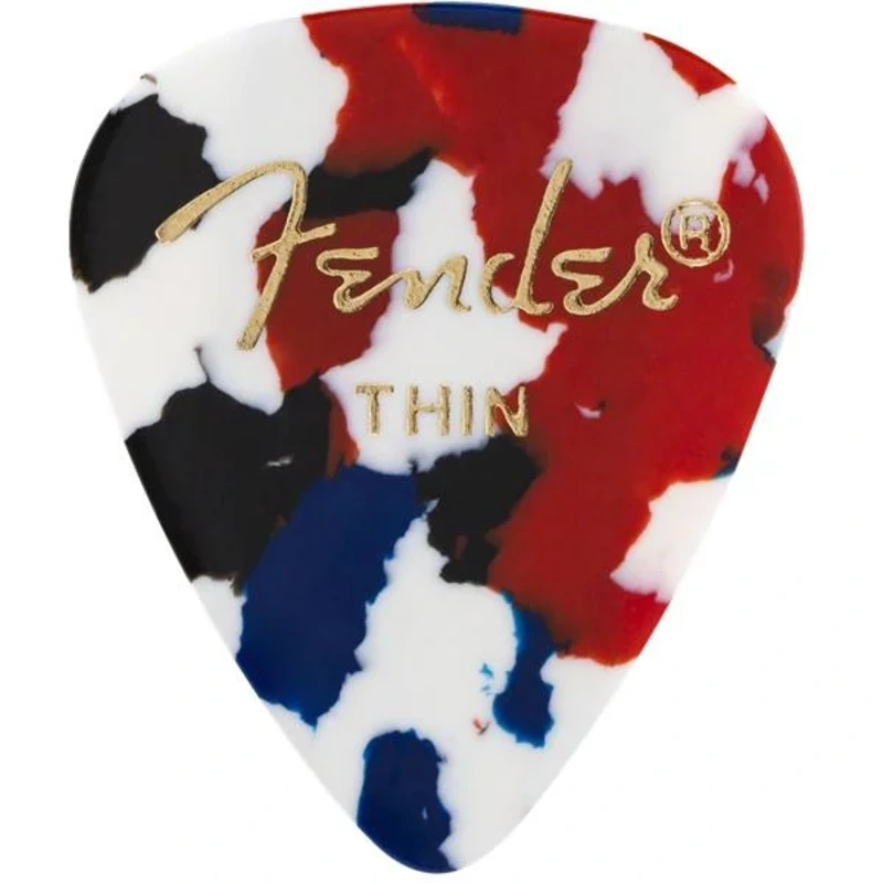 Fender Guitar Pick 351 Shape Classic Celluloid 1 Gross – Confetti – Thin, 144-Count