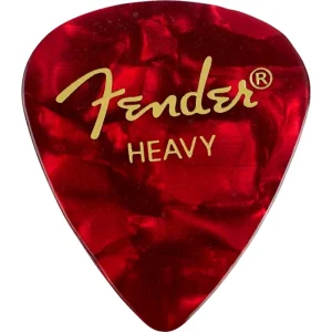 Fender Guitar Pick 351 Shape Classic Celluloid 1 Gross – Red Moto – Heavy, 144-Count