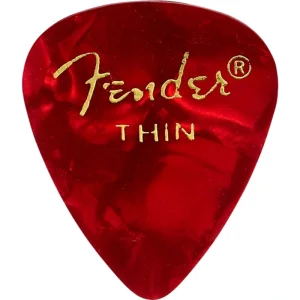 Fender Guitar Pick 351 Shape Classic Celluloid 1 Gross – Red Moto – Thin, 144-Count