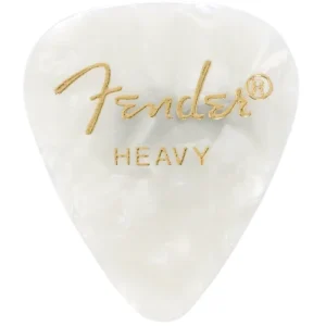 Fender Guitar Pick 351 Shape Classic Celluloid 1 Gross – White Moto – Heavy / Ea.