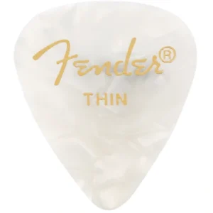 Fender Guitar Pick 351 Shape Classic Celluloid 1 Gross – White Moto – Thin, 144-Count