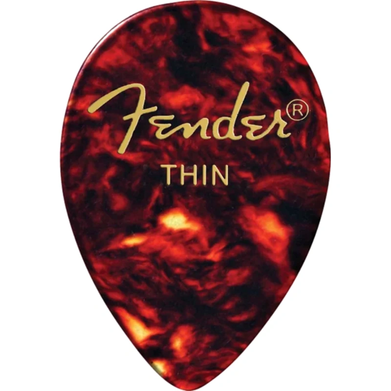 Fender Guitar Pick 358 Shape Classic Celluloid 1/2 Gross – Tortoise Shell – Thin, 72-Count