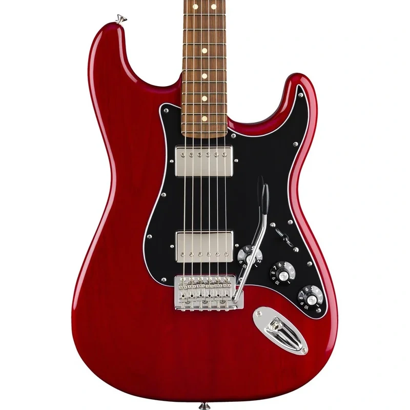 Fender Limited Mahogany Blacktop Stratocaster, Crimson Red Transparent