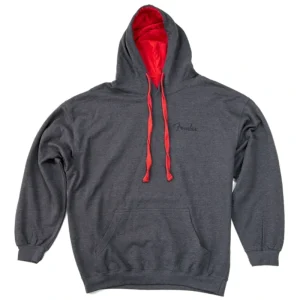 Fender Pullover Sweatshirt, Black with Red Hood, XL