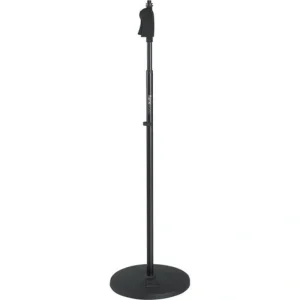 Gator Frameworks GFW-MIC-1001 Deluxe 10″ Roundbase Mic Stand w/ Deluxe One-Handed Clutch