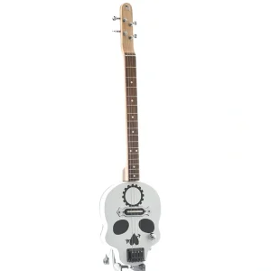 Get Down Guitars White Skull Cigar Box 4-String Electric Guitar