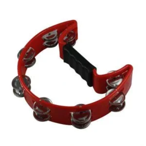 Granite Percussion Half-Moon Plastic Tambourine – Red