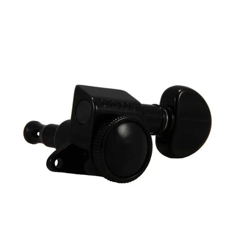 Grover GR505BCL6 Roto-Grip Mini Locking Rotomatics Left Handed Tuners – 6 In-Line Black Chrome