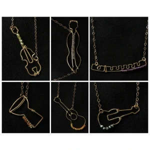 Handmade Wire-Wrapped Instrument Necklaces