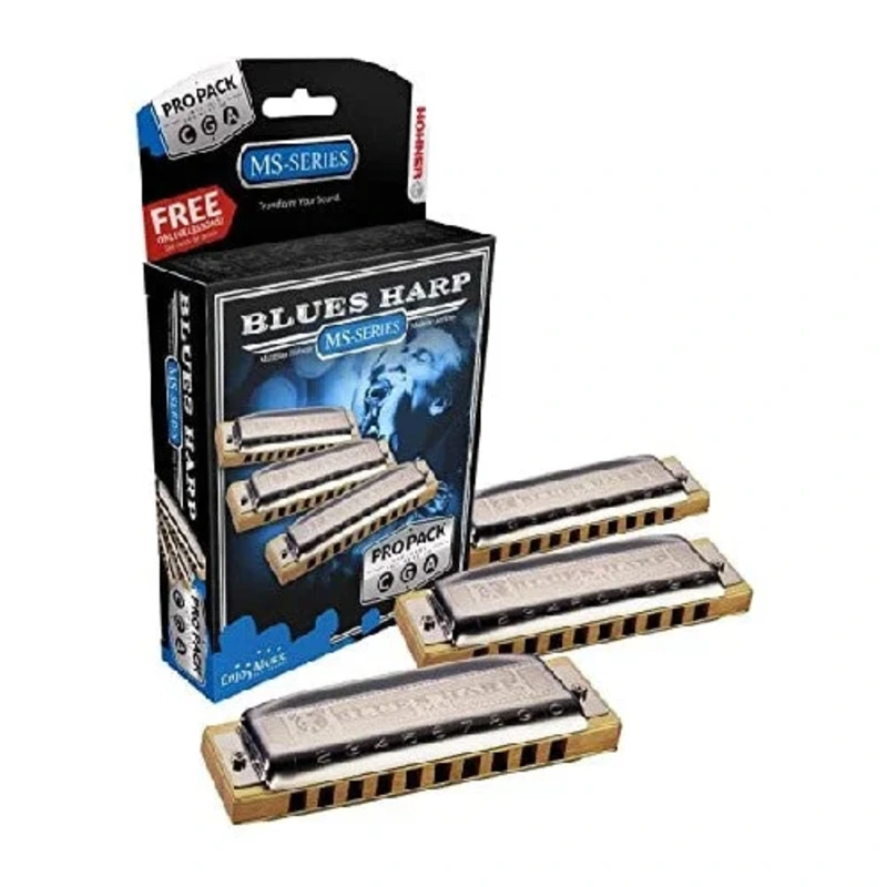 Hohner 3P532BX Blues Harp Pro Diatonic Harmonica – 3 Pack