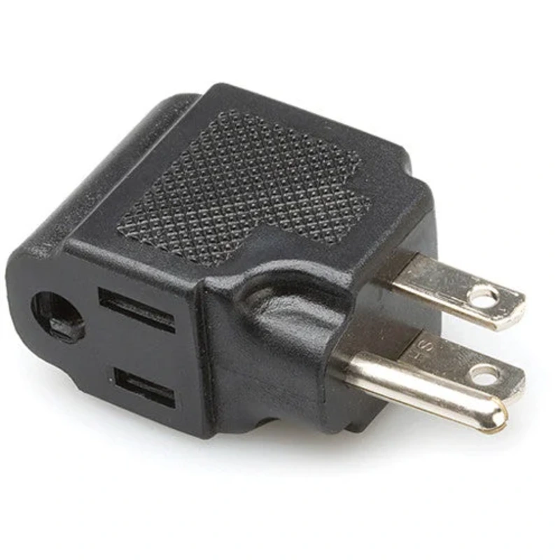 Hosa PWA-486 3 Prong Male to Female Right Angle AC Power Adapter