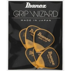 Ibanez PPA16MSGYE Grip Wizard Series Sand Grip 0.8mm Guitar Picks (6-Pack) – Yellow
