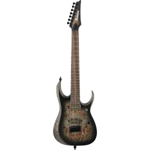 Ibanez RGD71ALPACKF RGD Axion Label 7 String Electric Guitar (Charcoal Burst Black Flat)