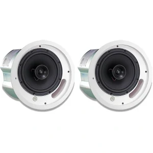JBL CONTROL-18C/T-BK Coaxial Ceiling Speaker (Pair, Black) – 8″