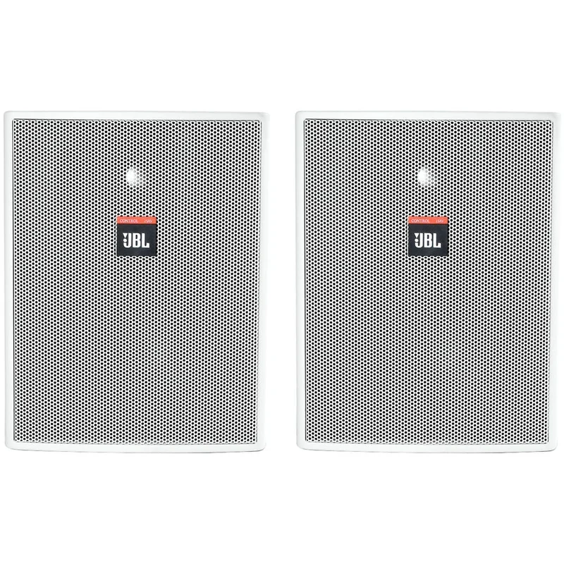 JBL CONTROL-25AV-WH 2-Way Shielded Indoor/Outdoor Loudspeaker (Pair, White) – 5.25″