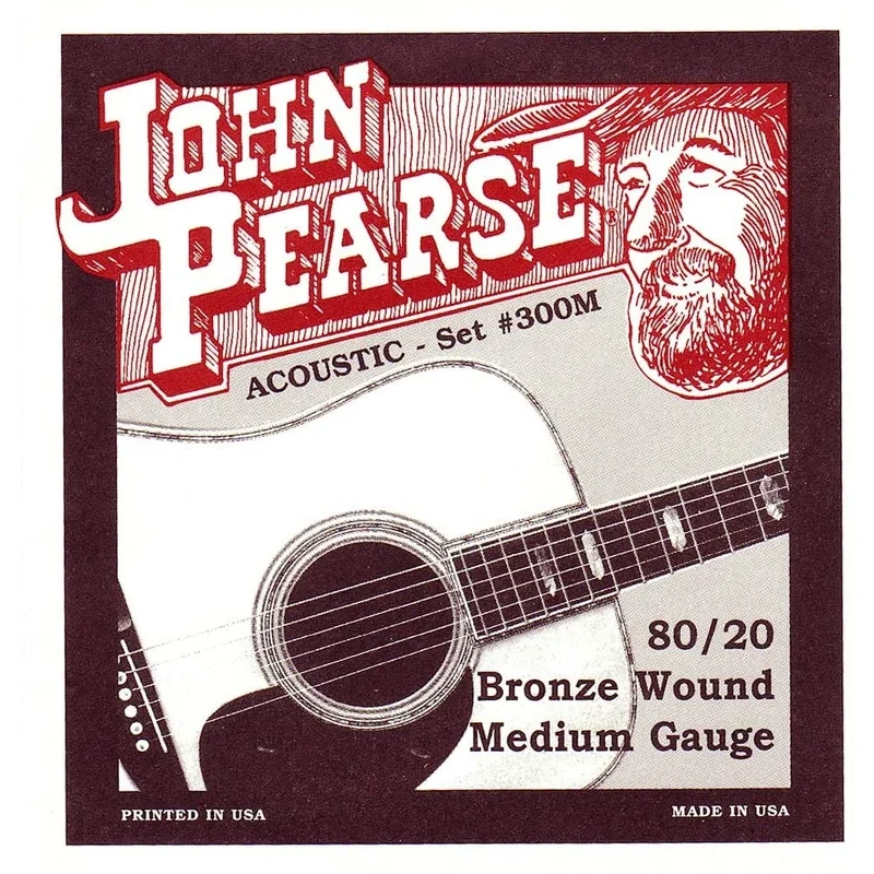 John Pearse 80/20 Bronze Wound Medium Gauge Strings (#300M)