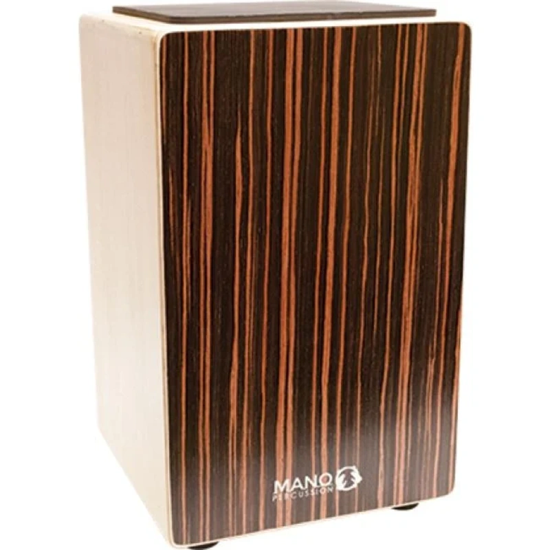 Mano Percussion MP-CAJ100-ES Cajon with Foam Seat Pad – Ebony Stripes