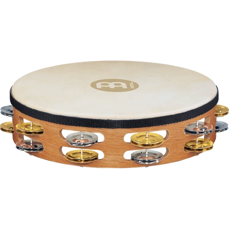Meinl TAH2M-SNT Recording-Combo Goat-Skin Wood Tambourine – Dual-Alloy Jingles