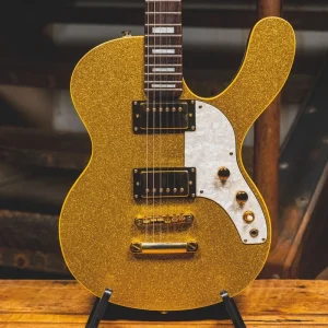 Musicvox Space Ranger Electric Guitar, Gold Sparkle w/Gig Bag – Used