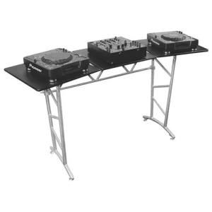 Odyssey ATT2 – Diamond Textured DJ Truss Table with Swivel Side Platforms and Folding Legs