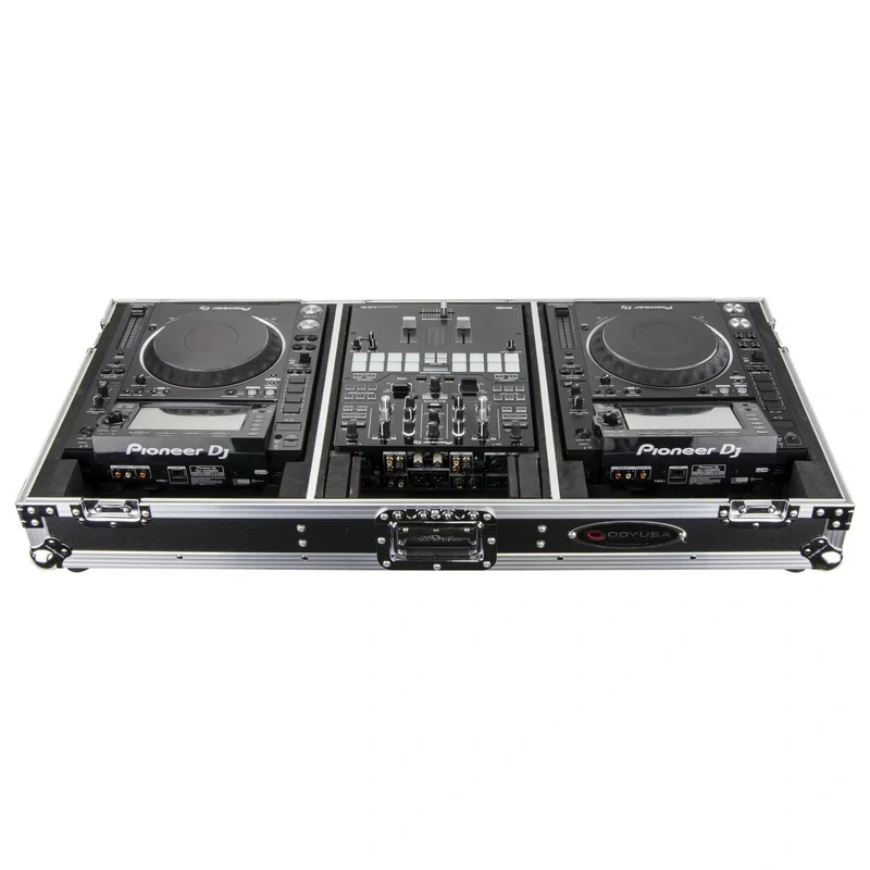 Odyssey FZ10CDJWXD Extra Deep 10 Format DJ Mixer and Two Large Format Media Players Coffin Flight Case
