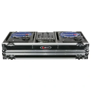 Odyssey FZBM10W Format DJ Mixer and Two Battle Position Turntables Flight Coffin Case – 10