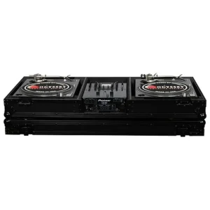 Odyssey FZBM10WBL Format DJ Mixer and Two Battle Position Turntables Flight Coffin Case – 10″ (Black)