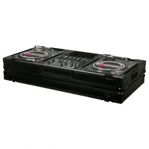 Odyssey FZBM12WBL Format DJ Mixer and Two Battle Position Turntables Flight Coffin Case – 12″ (Black)