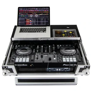 Odyssey FZGSPIDDJ8001 Pioneer DDJ-800 Flight Case w/Bottom 1U Rack Space and Glide Platform