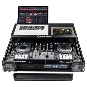 Odyssey FZGSPIXDJRR1BL Pioneer XDJ-RR Bottom 1U Rack Space Flight Case w/Glide Platform (Black)