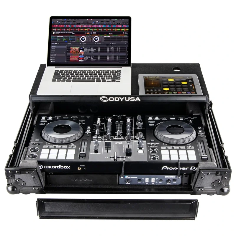 Odyssey FZGSPIXDJRR1BL Pioneer XDJ-RR Bottom 1U Rack Space Flight Case w/Glide Platform (Black)