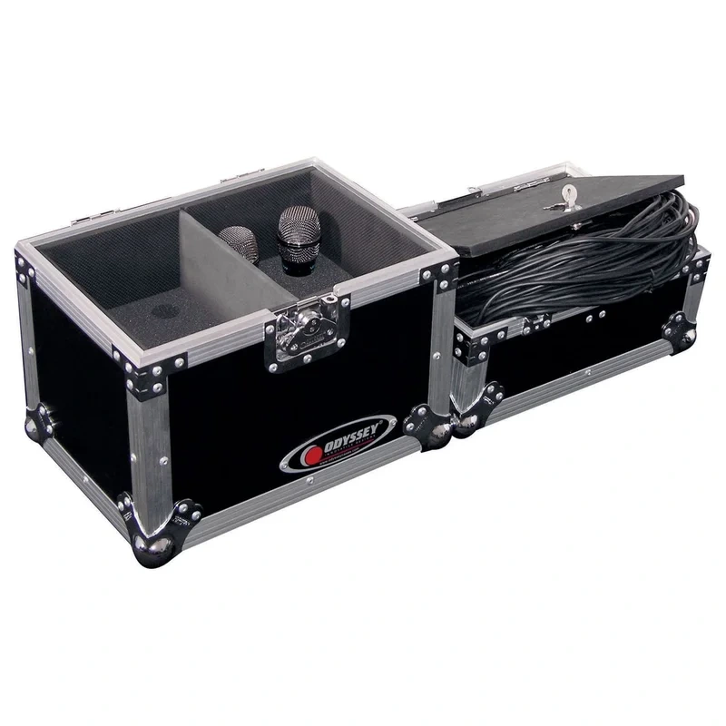 Odyssey FZMIC12 – Handheld Microphone Flight Case with Storage Compartment for 12 Microphones