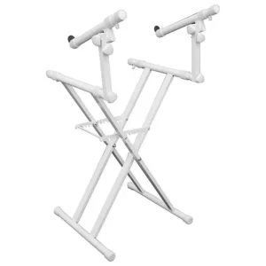 Odyssey LTBXS2WHT – White Heavy-Duty Two Tier X-Stand for DJ Coffins and Controller Cases