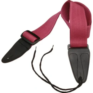 On-Stage GSA10BU Guitar Strap with Leather Ends – Burgundy