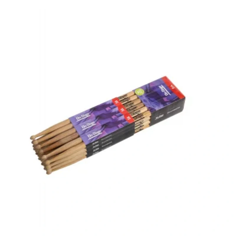On-Stage HW5A-BRICK Hickory Drum Sticks – 12 Pairs