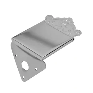 Prucha Mandolin Tailpiece, Nickel, Engraved Cover