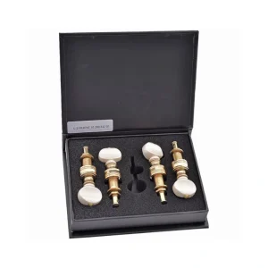 Rickard Cyclone 10:1 Banjo Tuners, Brass/Ivoroid, Set/4