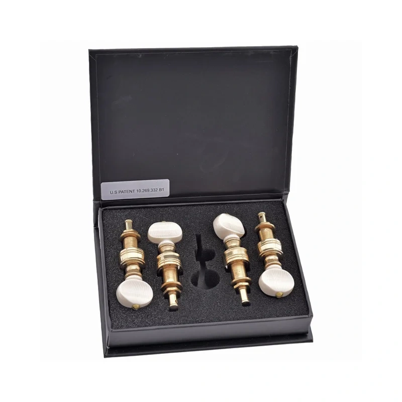Rickard Cyclone 10:1 Banjo Tuners, Brass/Ivoroid, Set/4