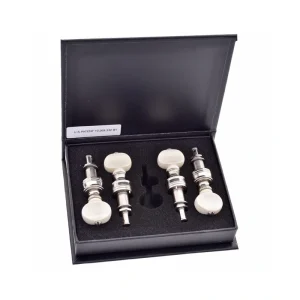 Rickard Cyclone 10:1 Banjo Tuners, Nickel/Ivoroid, Set/4