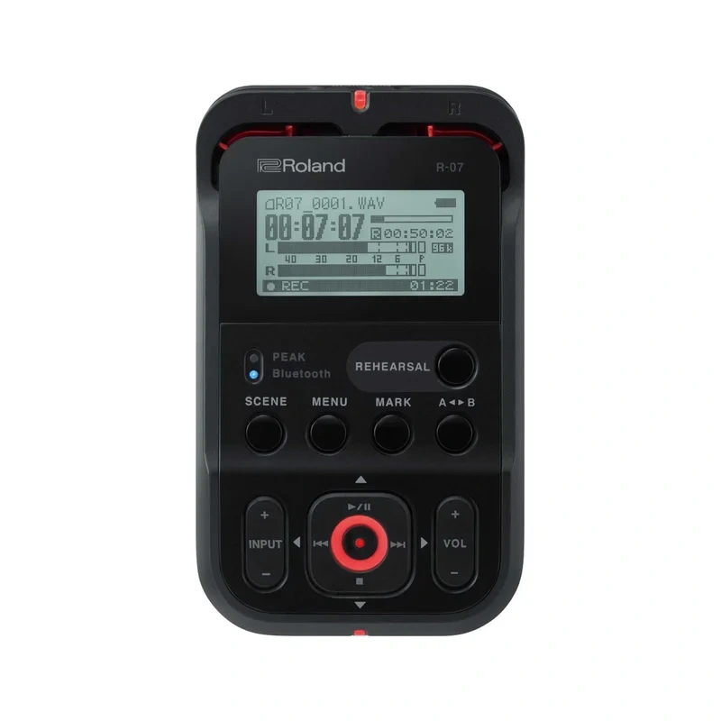 Roland R-07 Stereo Wave and MP3 Recorder, Black