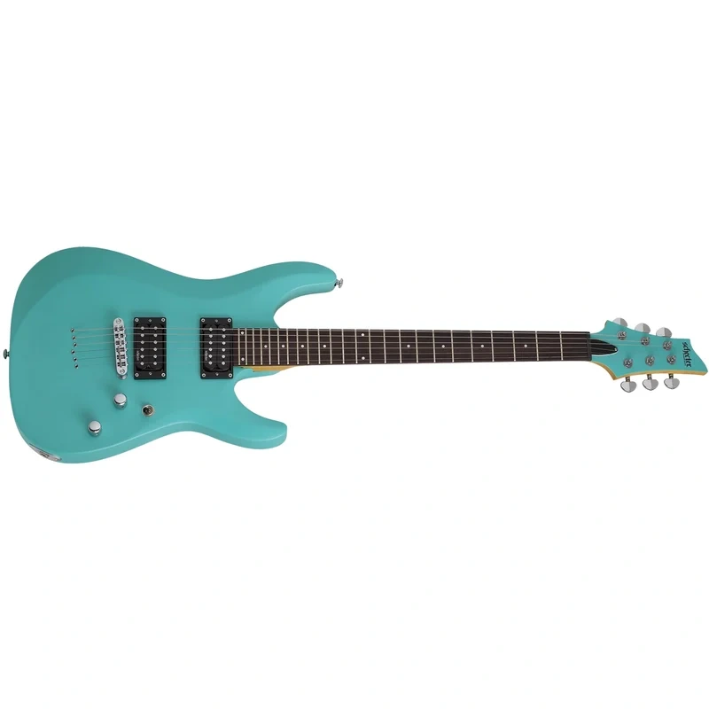 Schecter C-6 Deluxe 6-String Electric Guitar Satin Aqua 428-SHC